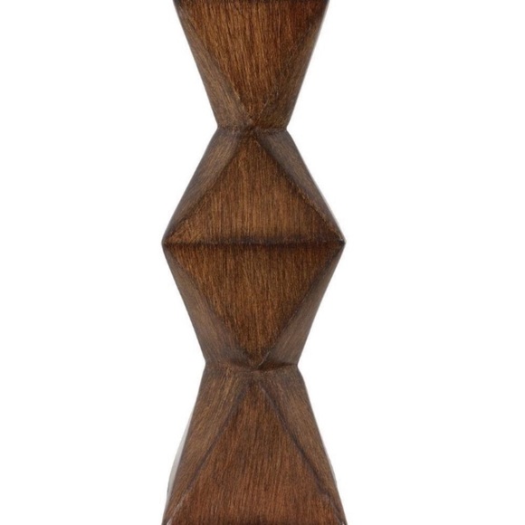 Rustic Bohemian Lamp Geometric Base with Linen Shade NWT Bedside Lamp - Picture 12 of 15